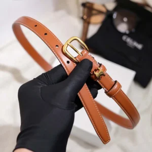 Celine Women Vivienne Belt 25Mm In Natural Calfskin-Tan 45BNN3A78