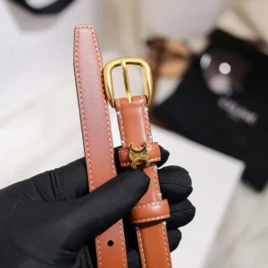 Celine Women Vivienne Belt 25Mm In Natural Calfskin-Tan 45BNN3A78