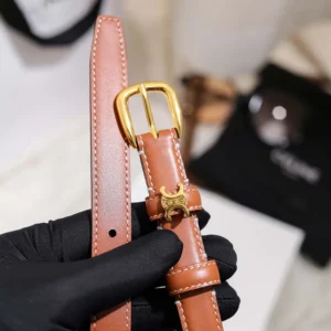 Celine Women Vivienne Belt 25Mm In Natural Calfskin-Tan 45BNN3A78