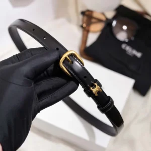 Celine Women Vivienne Belt 25Mm In Taurillon Leather-Black 45BNN3A01