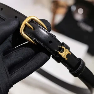 Celine Women Vivienne Belt 25Mm In Taurillon Leather-Black 45BNN3A01