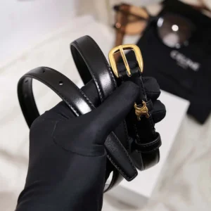 Celine Women Vivienne Belt 25Mm In Taurillon Leather-Black 45BNN3A01