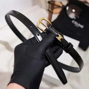 Celine Women Vivienne Belt 25Mm In Taurillon Leather-Black 45BNN3A01