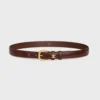 Celine Women Vivienne Belt 25Mm In Taurillon Leather-Dark Brown 45BNN3A01