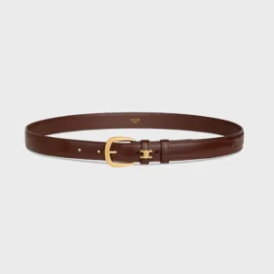 Celine Women Vivienne Belt 25Mm In Taurillon Leather-Dark Brown 45BNN3A01
