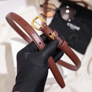 Celine Women Vivienne Belt 25Mm In Taurillon Leather-Dark Brown 45BNN3A01