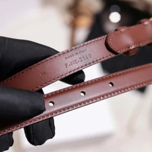 Celine Women Vivienne Belt 25Mm In Taurillon Leather-Dark Brown 45BNN3A01