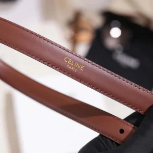 Celine Women Vivienne Belt 25Mm In Taurillon Leather-Dark Brown 45BNN3A01