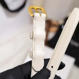 Celine Women Vivienne Belt 25Mm In Taurillon Leather-White 45BNN3A01