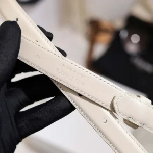Celine Women Vivienne Belt 25Mm In Taurillon Leather-White 45BNN3A01
