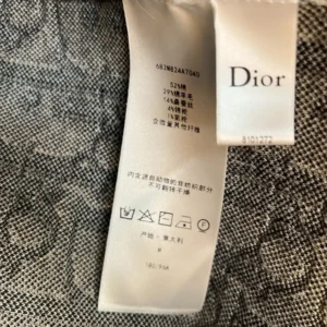 Dior Men Oblique Polo Shirt Regular Fit Gray Cotton-Wool-Silk Jacquard 683M824A7040