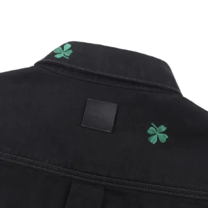 Dior Men Overshirt with Dior Clover Embroidery Black Cotton Twill 683D585A3044