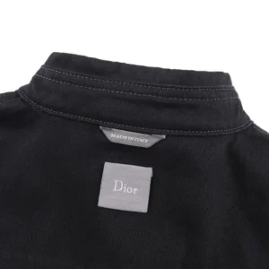 Dior Men Overshirt with Dior Clover Embroidery Black Cotton Twill 683D585A3044