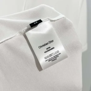 Dior Men Polo Shirt with Dior Clover Embroidery White Cotton Piqué 683J806A3025