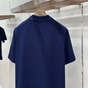 Dior Men Polo Shirt with Dior Secret Garden Embroidery Relaxed Fit Blue Cotton PiquéDior Men Polo Shirt with Dior Secret Garden Embroidery Relaxed Fit Blue Cotton Piqué