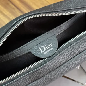 Dior Men Rider Zipped Messenger Bag Black Dior Oblique Jacquard and Black Grained Calfskin