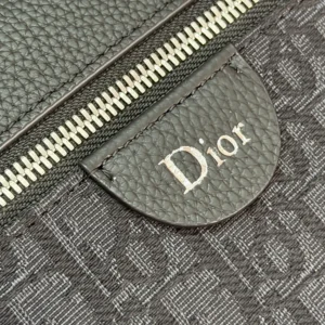Dior Men Rider Zipped Messenger Bag Black Dior Oblique Jacquard and Black Grained Calfskin
