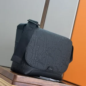 Dior Men Small Dior Jett Messenger Bag with Flap Black Dior Gravity Leather