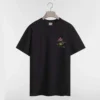 Dior Men T-Shirt with Dior Secret Garden Motif Relaxed Fit Black Cotton Jersey