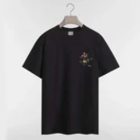 Dior Men T-Shirt with Dior Secret Garden Motif Relaxed Fit Black Cotton Jersey