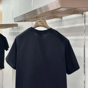 Dior Men T-Shirt with Dior Secret Garden Motif Relaxed Fit Black Cotton Jersey
