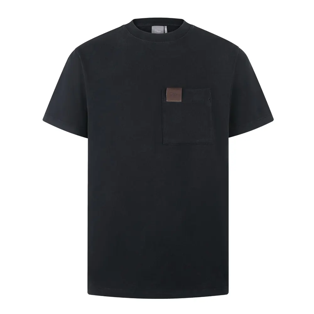 Dior Men T-Shirt with Embroidery Relaxed Fit Black and White Cotton Jersey 693J661A3282