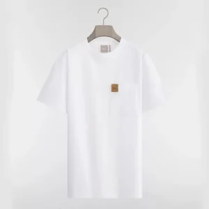 Dior Men T-Shirt with Pocket Relaxed Fit White Cotton Jersey 683J696G3036