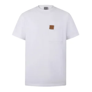 Dior Men T-Shirt with Pocket Relaxed Fit White Cotton Jersey 683J696G3036