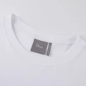 Dior Men T-Shirt with Pocket Relaxed Fit White Cotton Jersey 683J696G3036