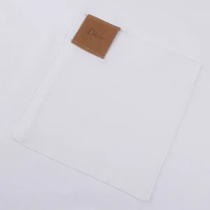 Dior Men T-Shirt with Pocket Relaxed Fit White Cotton Jersey 683J696G3036