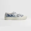 Dior Unisex Dioriviera Walk'n'Dior Sneaker White and Blue Toile de Jouy Floral Garden Embroidered Cotton