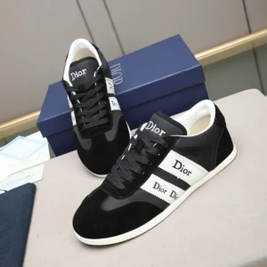 Dior Unisex Ribbon Sneaker Black Suede Calfskin and Technical Fabric KCK554TFS
