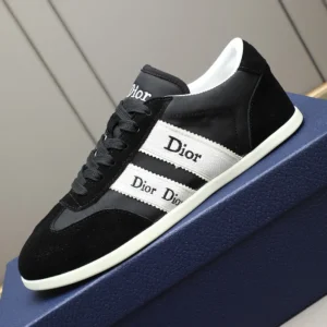 Dior Unisex Ribbon Sneaker Black Suede Calfskin and Technical Fabric KCK554TFS