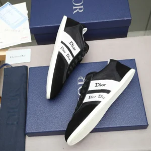 Dior Unisex Ribbon Sneaker Black Suede Calfskin and Technical Fabric KCK554TFS