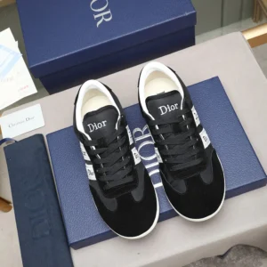 Dior Unisex Ribbon Sneaker Black Suede Calfskin and Technical Fabric KCK554TFS