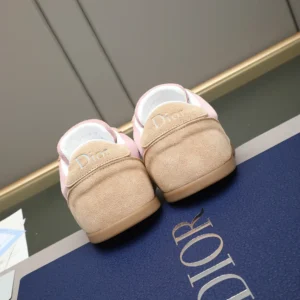Dior Unisex Ribbon Sneaker Pink and Beige Suede Calfskin KCK553SUE