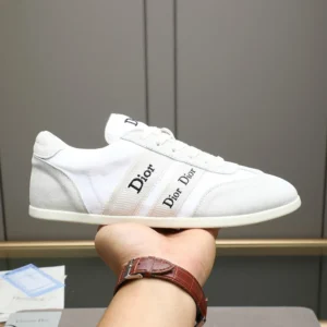 Dior Unisex Ribbon Sneaker White Suede Calfskin and Technical Fabric KCK554TFS