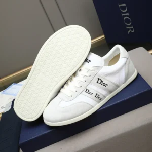 Dior Unisex Ribbon Sneaker White Suede Calfskin and Technical Fabric KCK554TFS