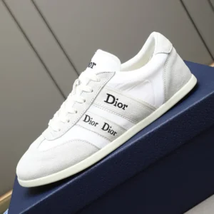 Dior Unisex Ribbon Sneaker White Suede Calfskin and Technical Fabric KCK554TFS
