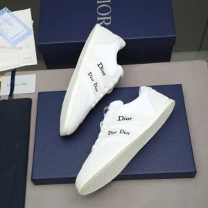 Dior Unisex Ribbon Sneaker White Suede Calfskin and Technical Fabric KCK554TFS