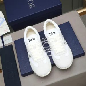 Dior Unisex Ribbon Sneaker White Suede Calfskin and Technical Fabric KCK554TFS