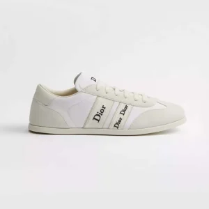 Dior Unisex Ribbon Sneaker White Suede Calfskin and Technical Fabric KCK554TFS
