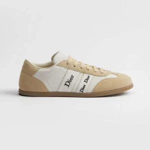Dior Unisex Ribbon Sneaker White and Beige Suede Calfskin KCK553SUE