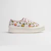 Dior Unisex Walk'n'Dior Platform Sneaker White Cotton Embroidered with Multicolor Daisy Garden Motif
