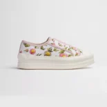 Dior Unisex Walk'n'Dior Platform Sneaker White Cotton Embroidered with Multicolor Daisy Garden Motif