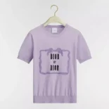 Dior Women Book Cover Short-Sleeved Sweater Lilas Silk Knit 644S24E6C45