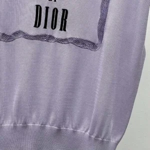 Dior Women Book Cover Short-Sleeved Sweater Lilas Silk Knit 644S24E6C45
