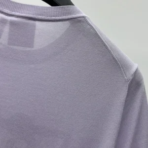 Dior Women Book Cover Short-Sleeved Sweater Lilas Silk Knit 644S24E6C45