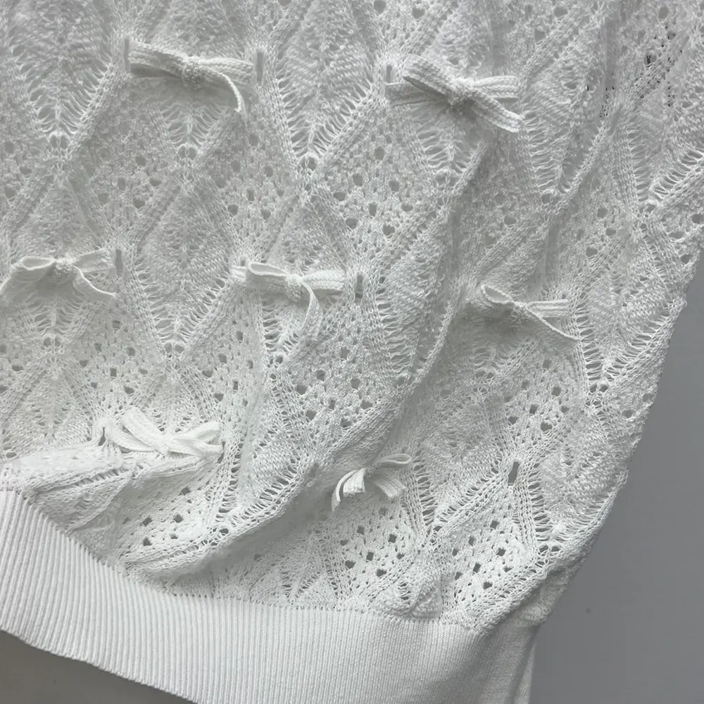 Dior Women Dioriviera Embroidered Short-Sleeved Sweater Ecru Openwork Cotton Knit 8 Dior Women Dioriviera Embroidered Short-Sleeved Sweater Ecru Openwork Cotton Knit