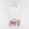 Dior Women Embroidered Fitted T-Shirt White Cotton Jersey with Multicolor Dior Hortensia Garden Motif